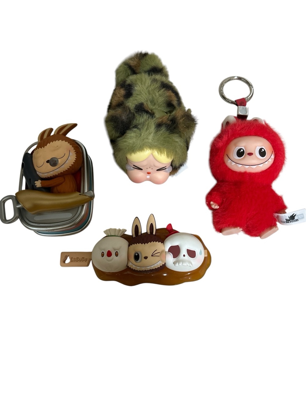 Red Fuzzy Keychain Character Plush - Designer Collectible